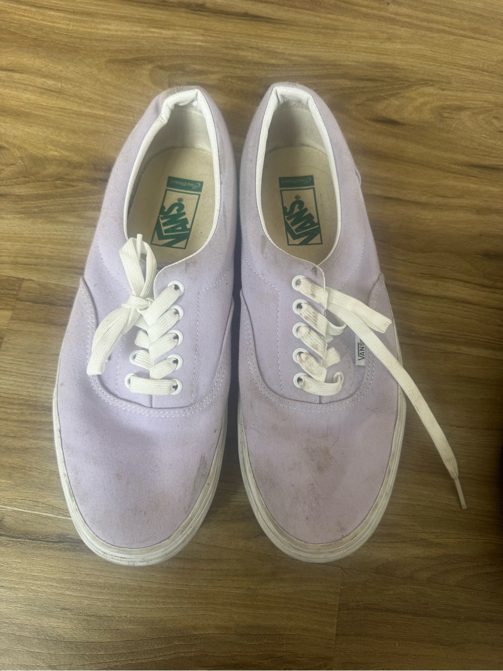 Vans Men’s Lavender Canvas Low-Top Sneakers with White Trim